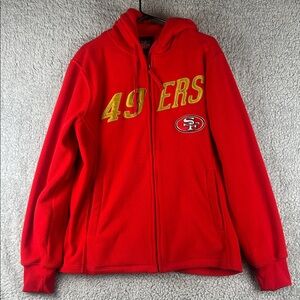 NFL Chiefs San Francisco 49’ERS Fleece Hoodie Full Zip Jacket Unisex, Size M